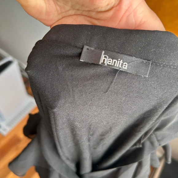 HANITA BLACK RUFFLE BLOUSE - Picture 3 of 6